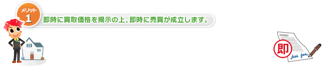 即時に買取価格を掲示の上、即時に売買が成立します。