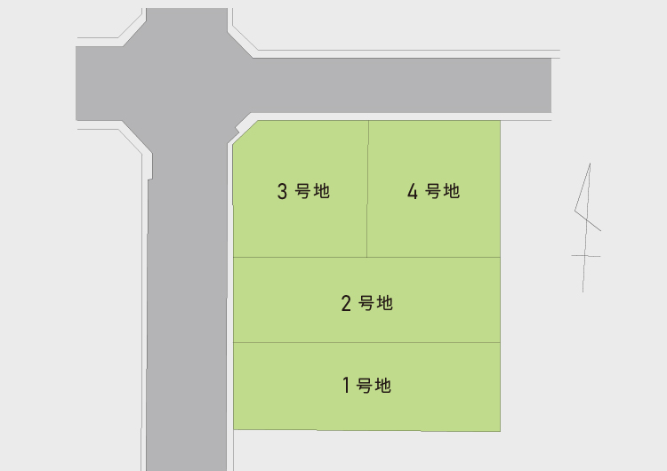 福井市舞屋町10字宮腰407番1,2,3,4の区画図
